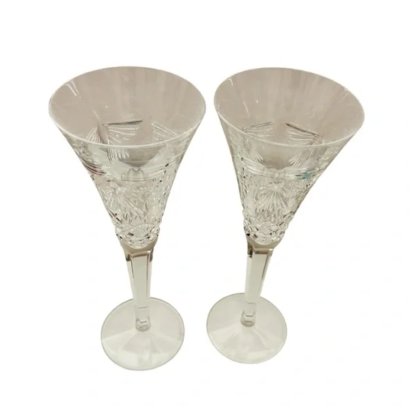 Waterford Crystal Millennium Collection Peace Dove Champagne Flutes -Pair